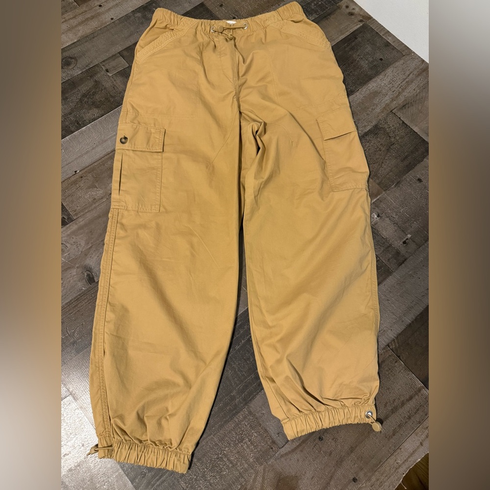 Avec Les Filles Mustard Cargo Jogger Pants |‎ Utility Ankle Tie | Size M